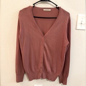 Salmon colored cardigan